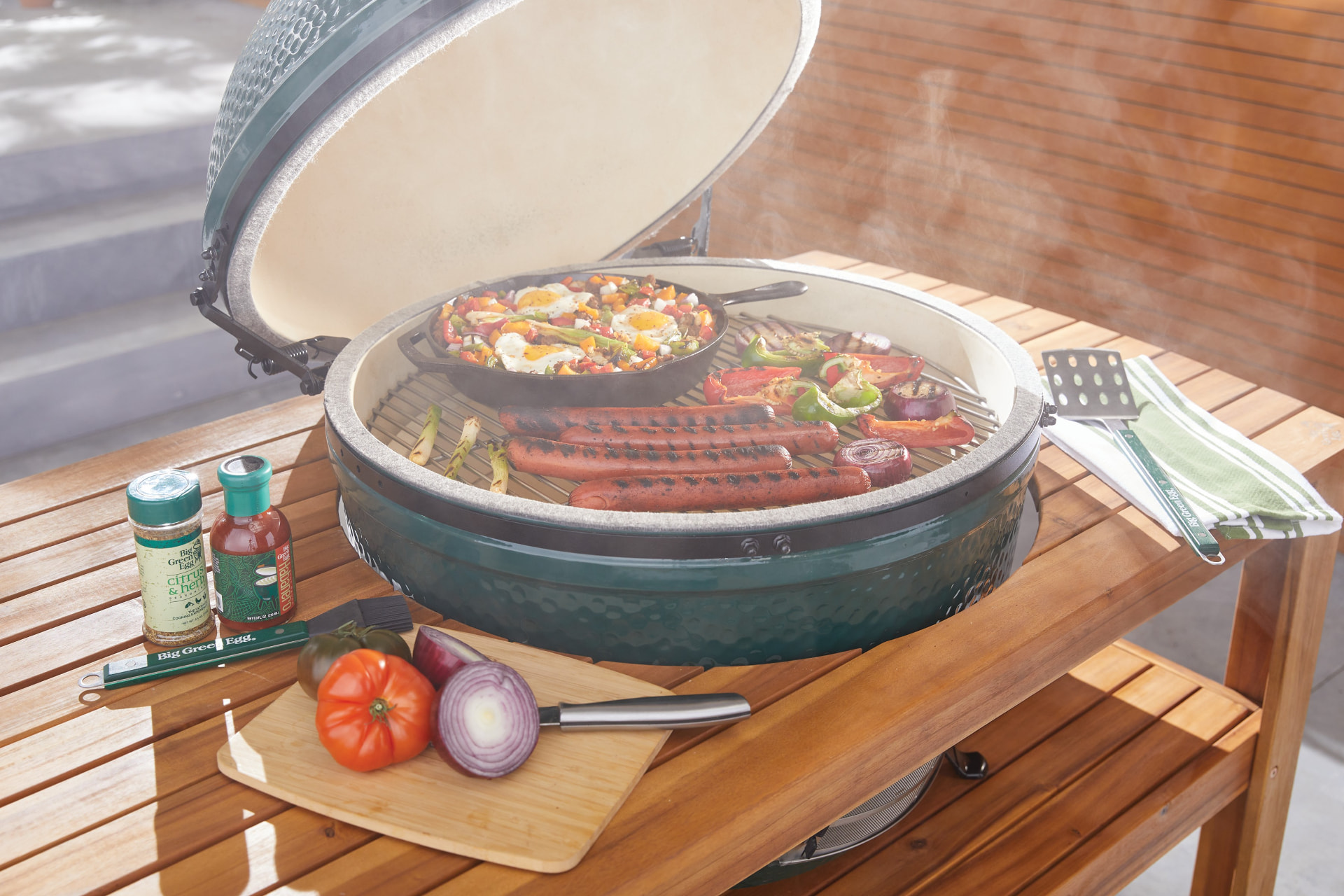 The Big Green Egg and Charcoal