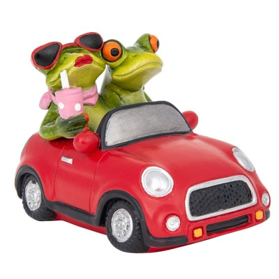 Frogs in Red Car