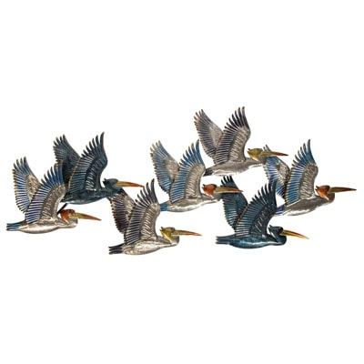Seven Flying Pelicans Wall