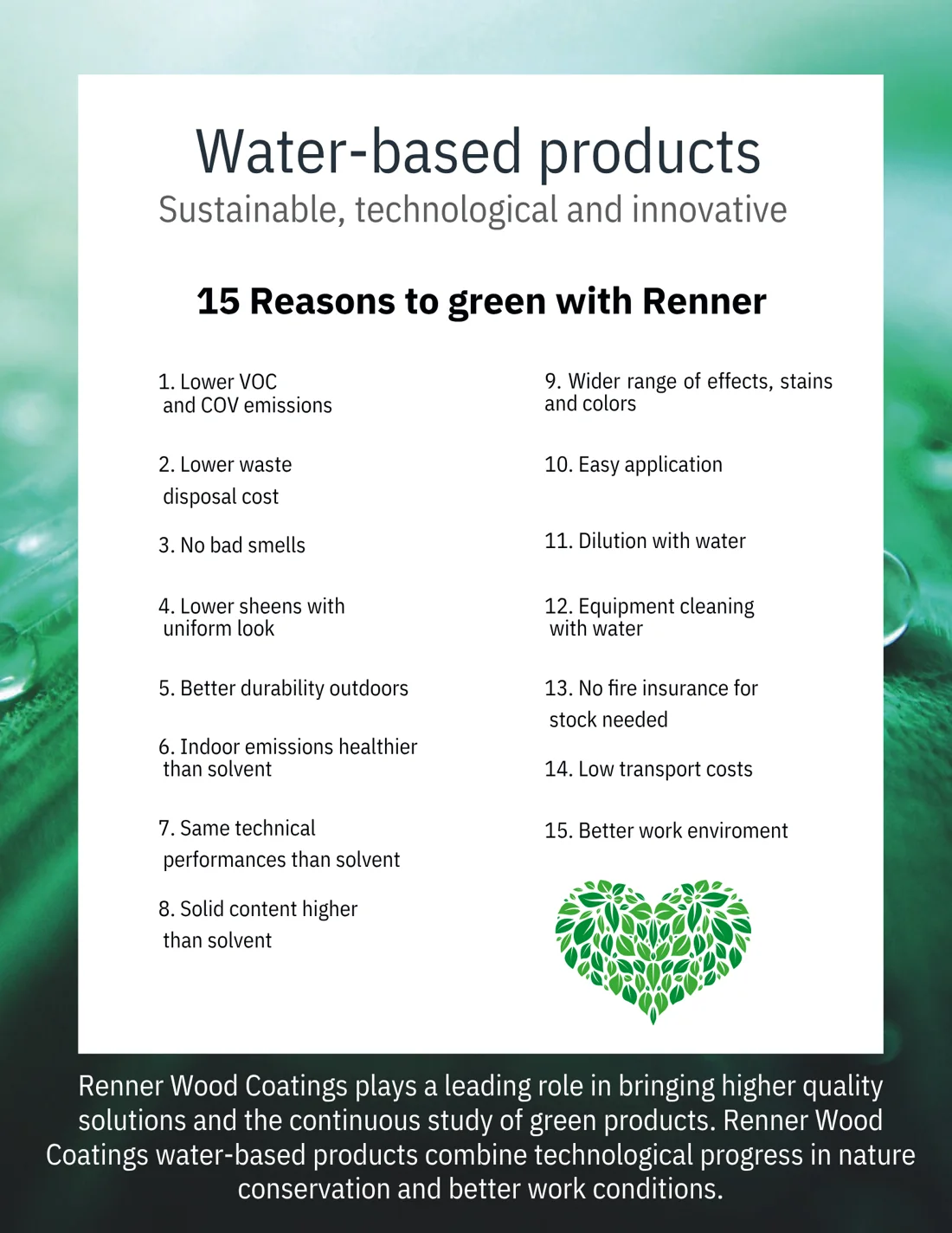 Renner catalog introduction to sustainable wood coating technology
