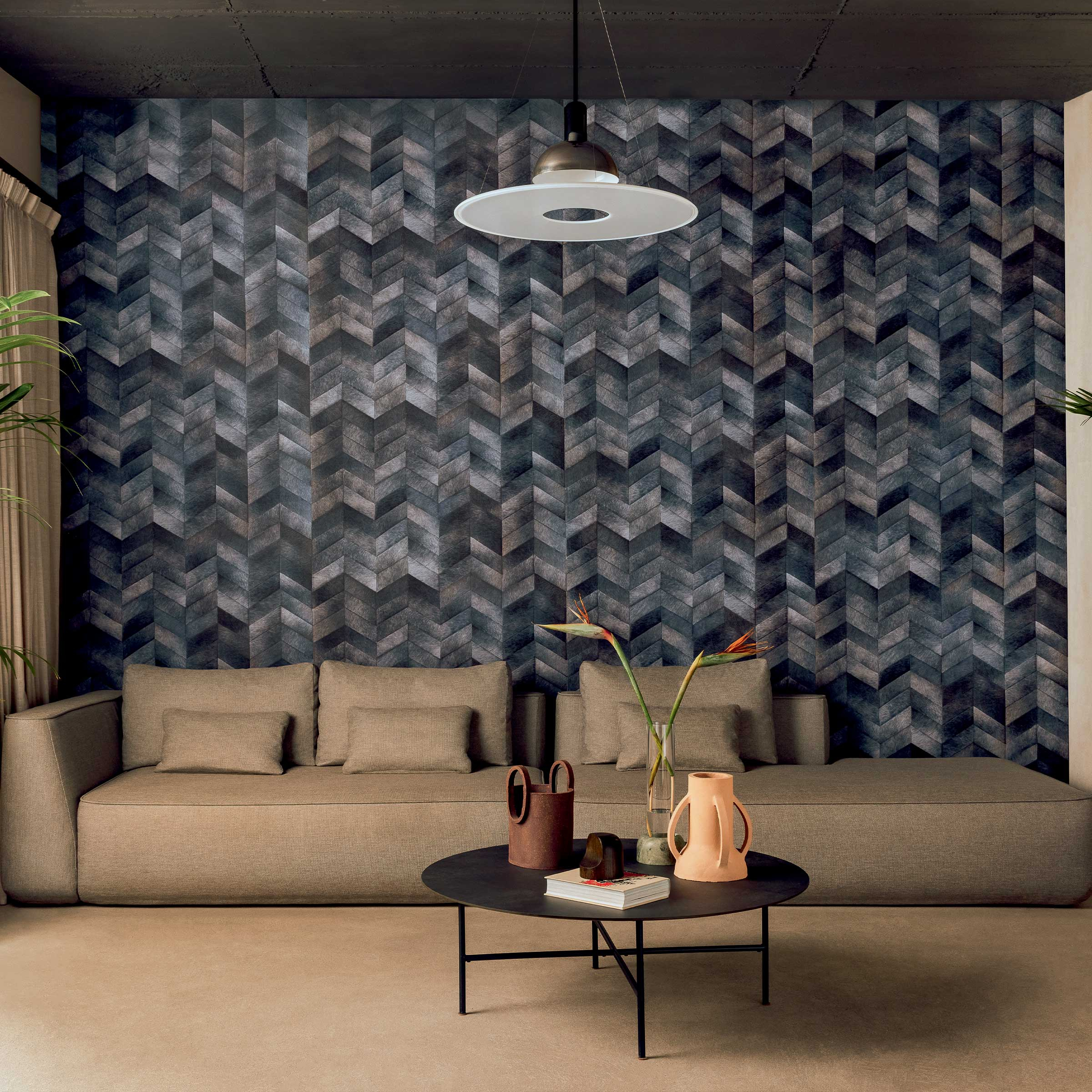 Élitis Santa fe — Bleu des steppes wallpaper detail