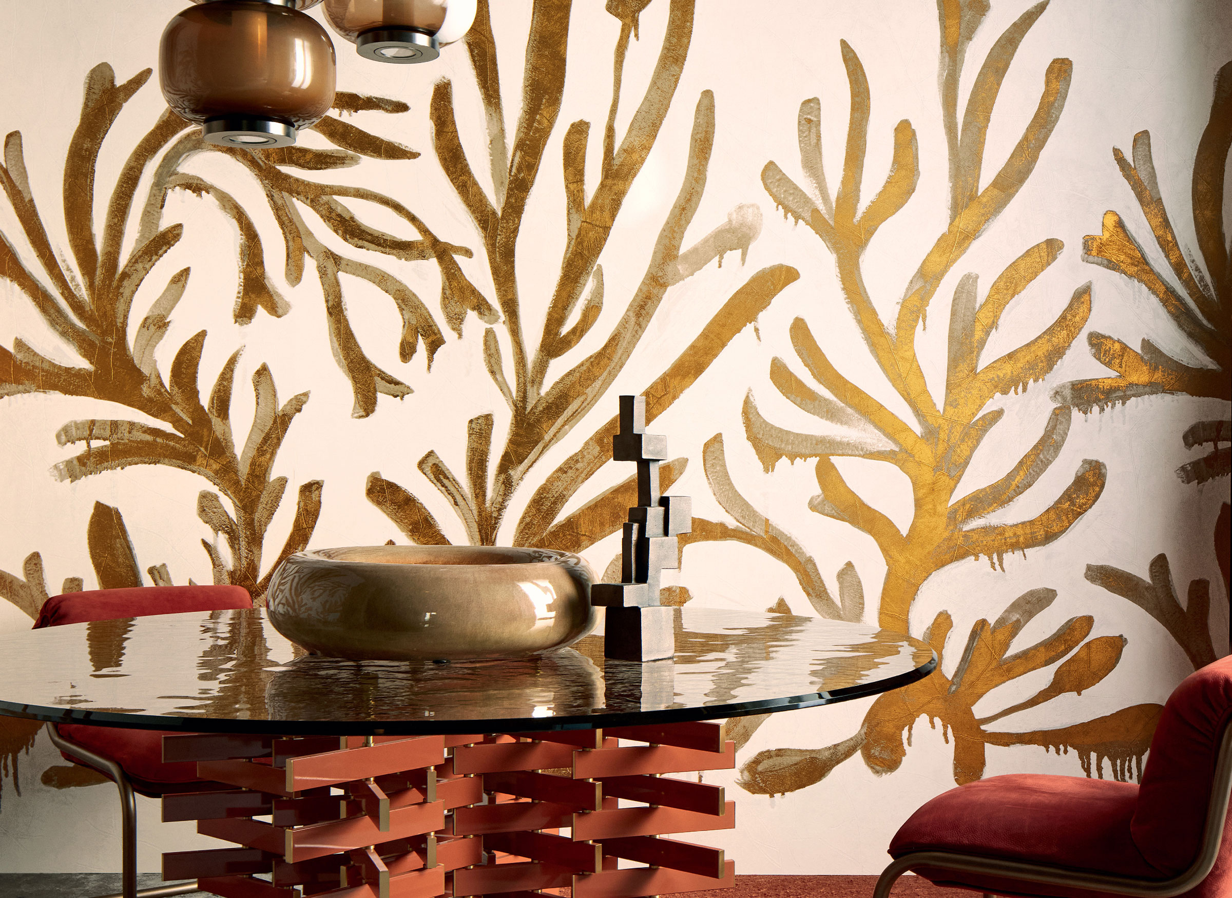 Élitis Algues dorées wallpaper detail