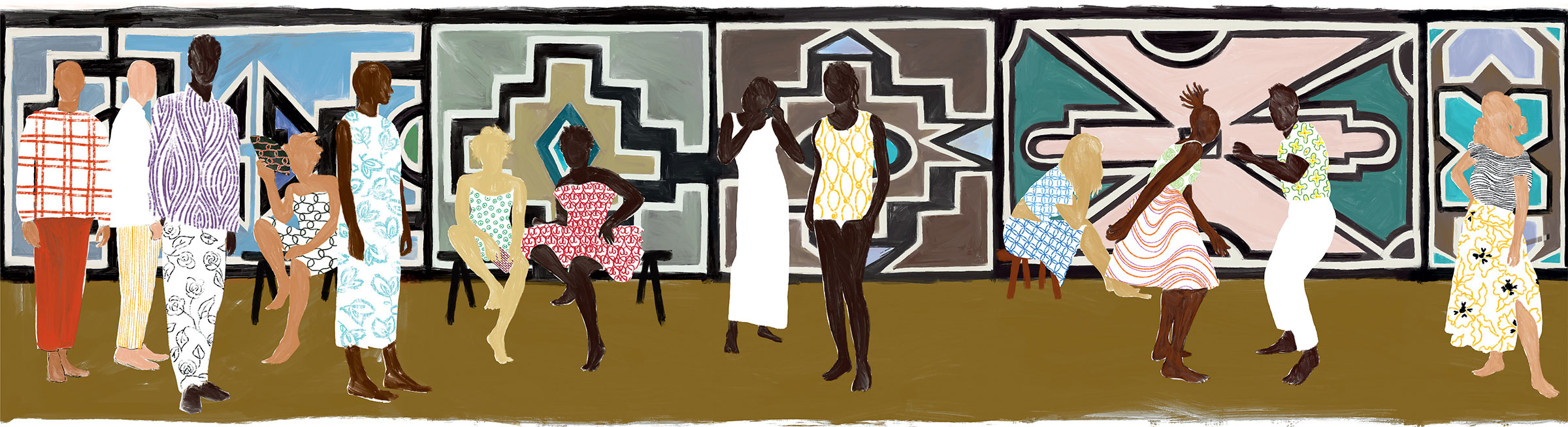 Élitis Ndebele Non woven backing wallpaper in Ndebele
