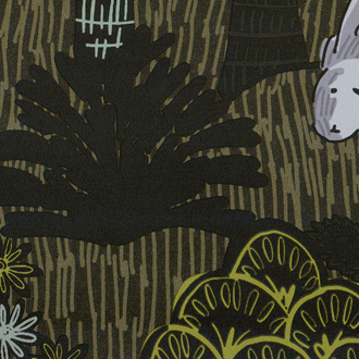 Élitis Renard & Co — Les stars de la forêt Non woven base wallpaper in Les stars de la forêt