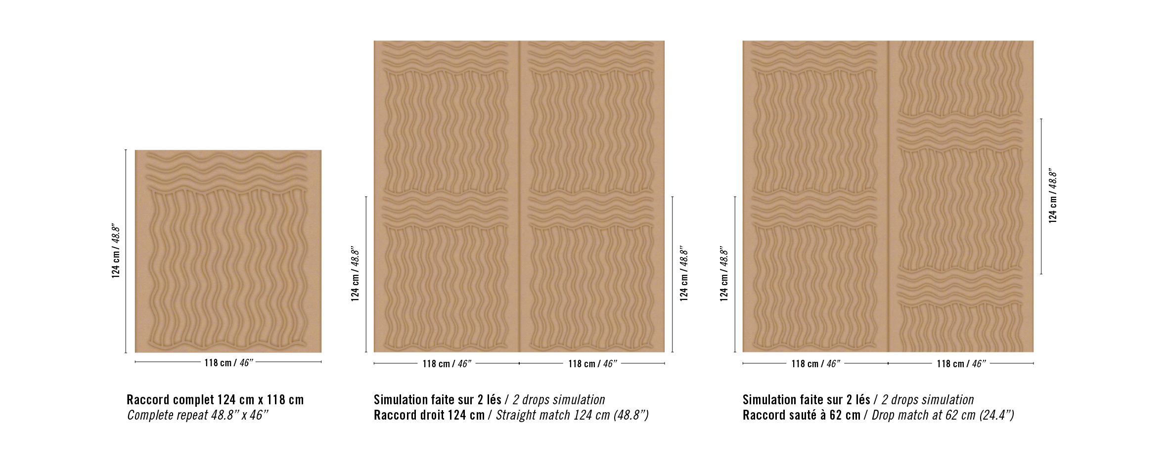 Élitis Wave flanelle — Brisant du sable wallpaper detail