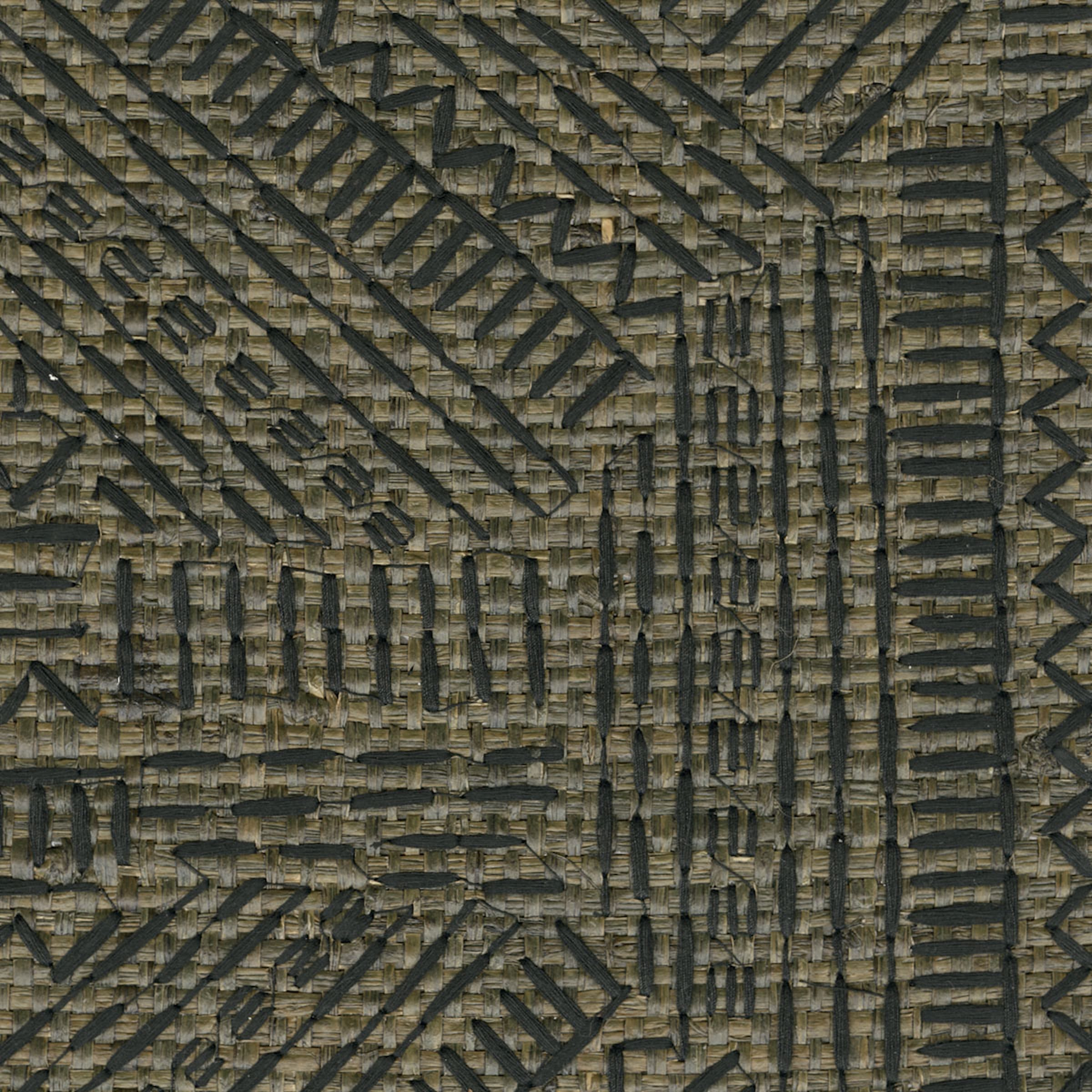 Élitis Alphabet — Temps nocturnes 83% Raffia 17% PES on non woven backing wallpaper in Temps nocturnes
