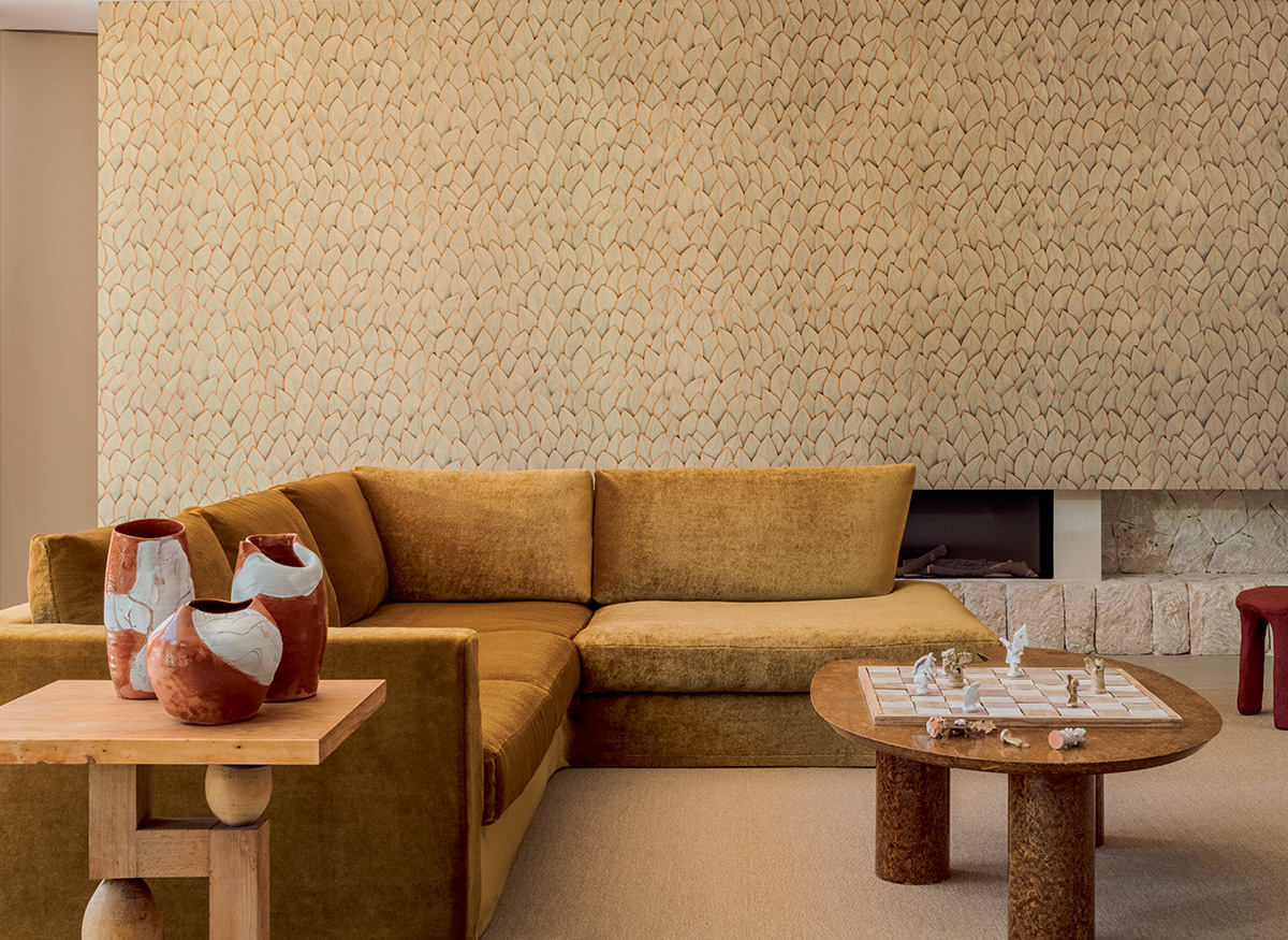 Élitis Jonchée — Réhaussé d'un fil d'or wallpaper detail