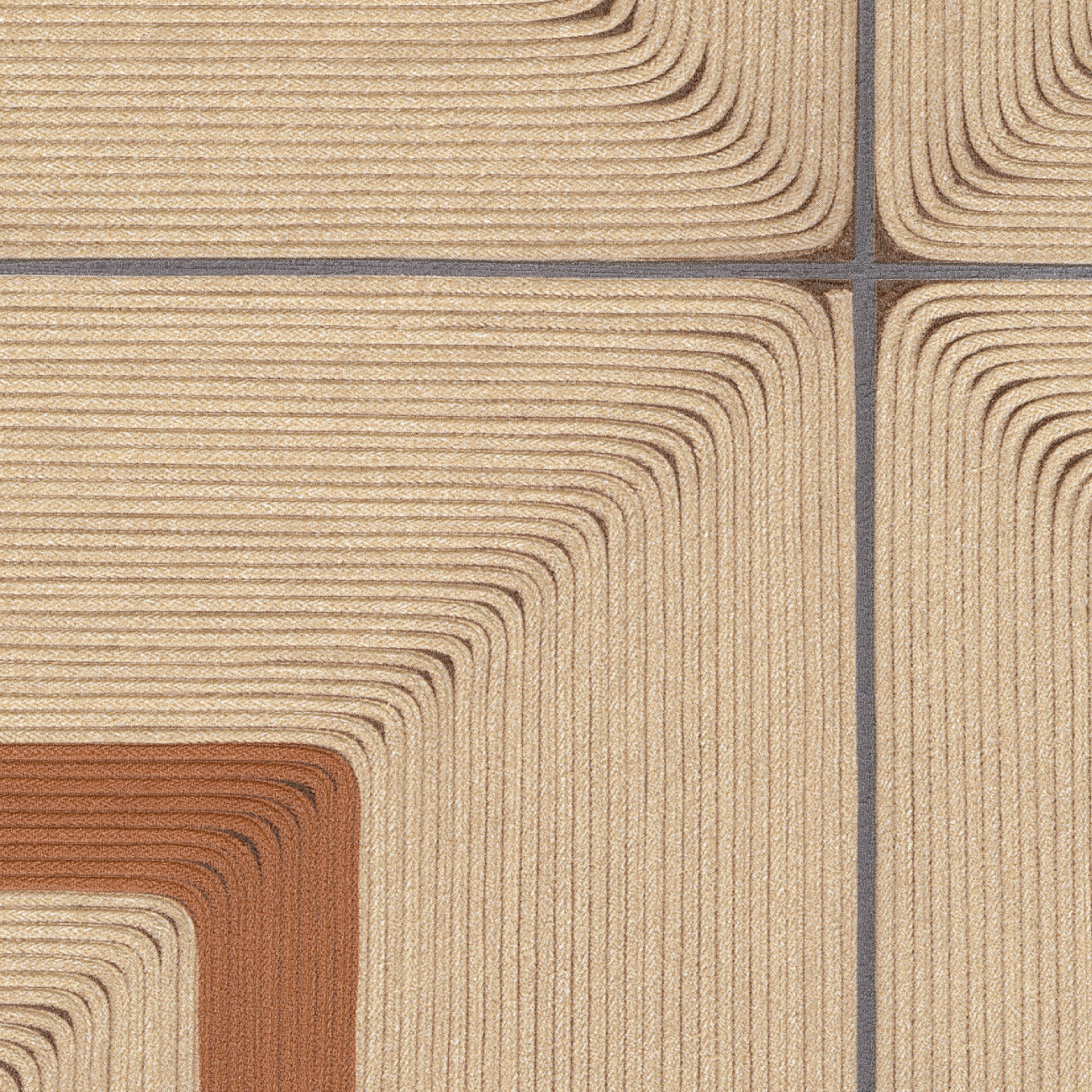 Élitis Carrés jalonnés — Maîtriser les codes Vinyl on a paper ground wallpaper in Maîtriser les codes