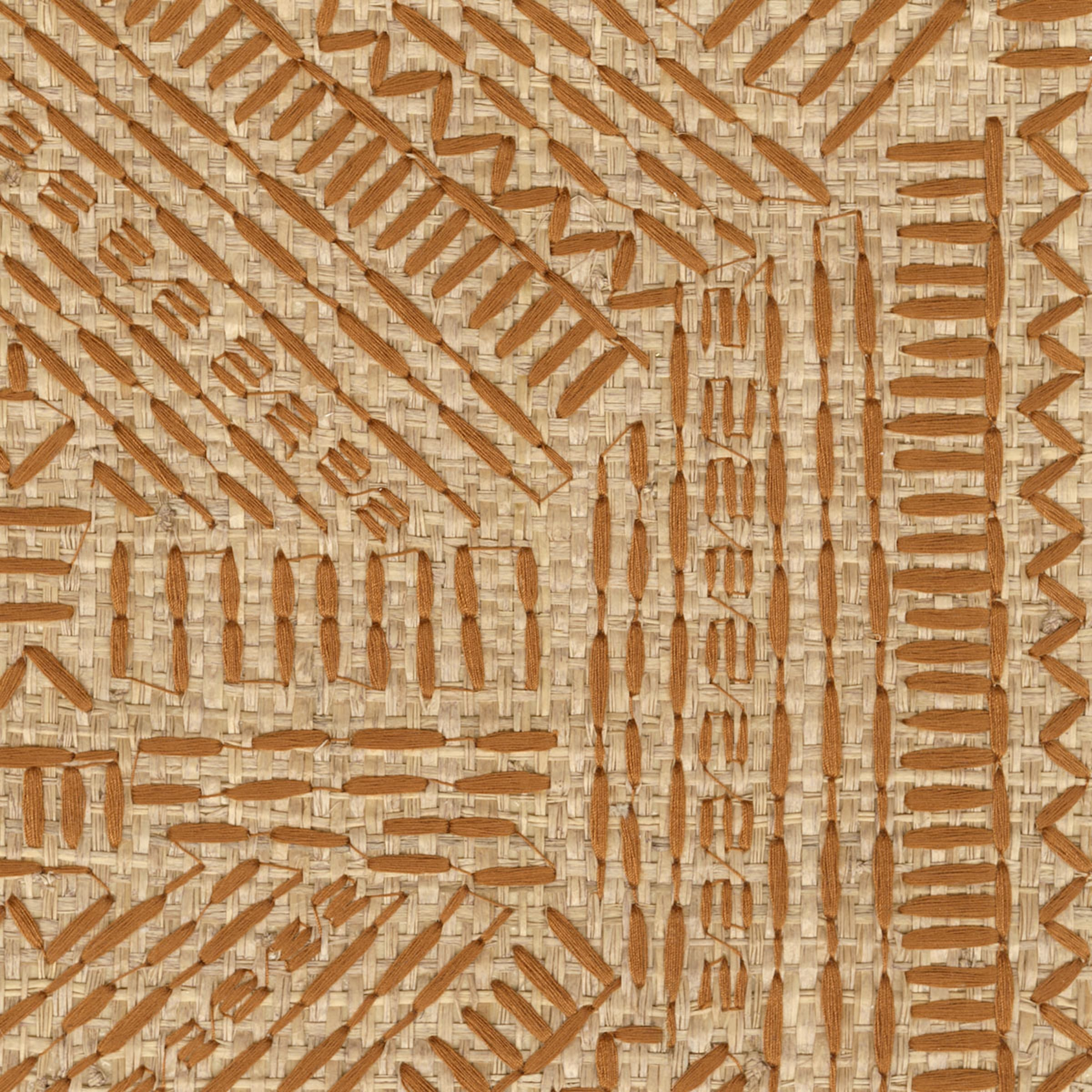 Élitis Alphabet — Pigment d'argile 83% Raffia 17% PES on non woven backing wallpaper in Pigment d'argile