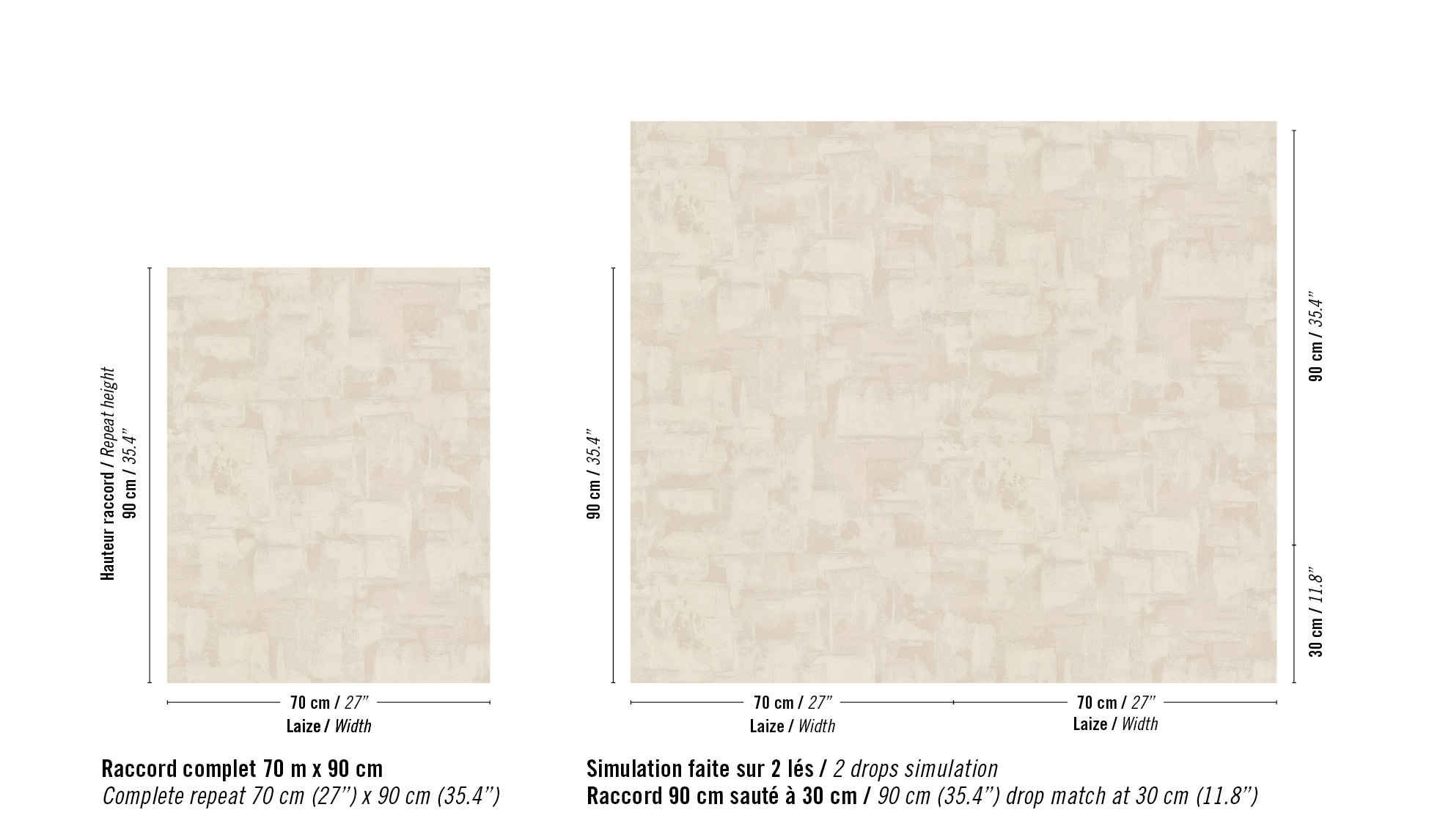 Élitis Strate — Mastic velouté wallpaper detail