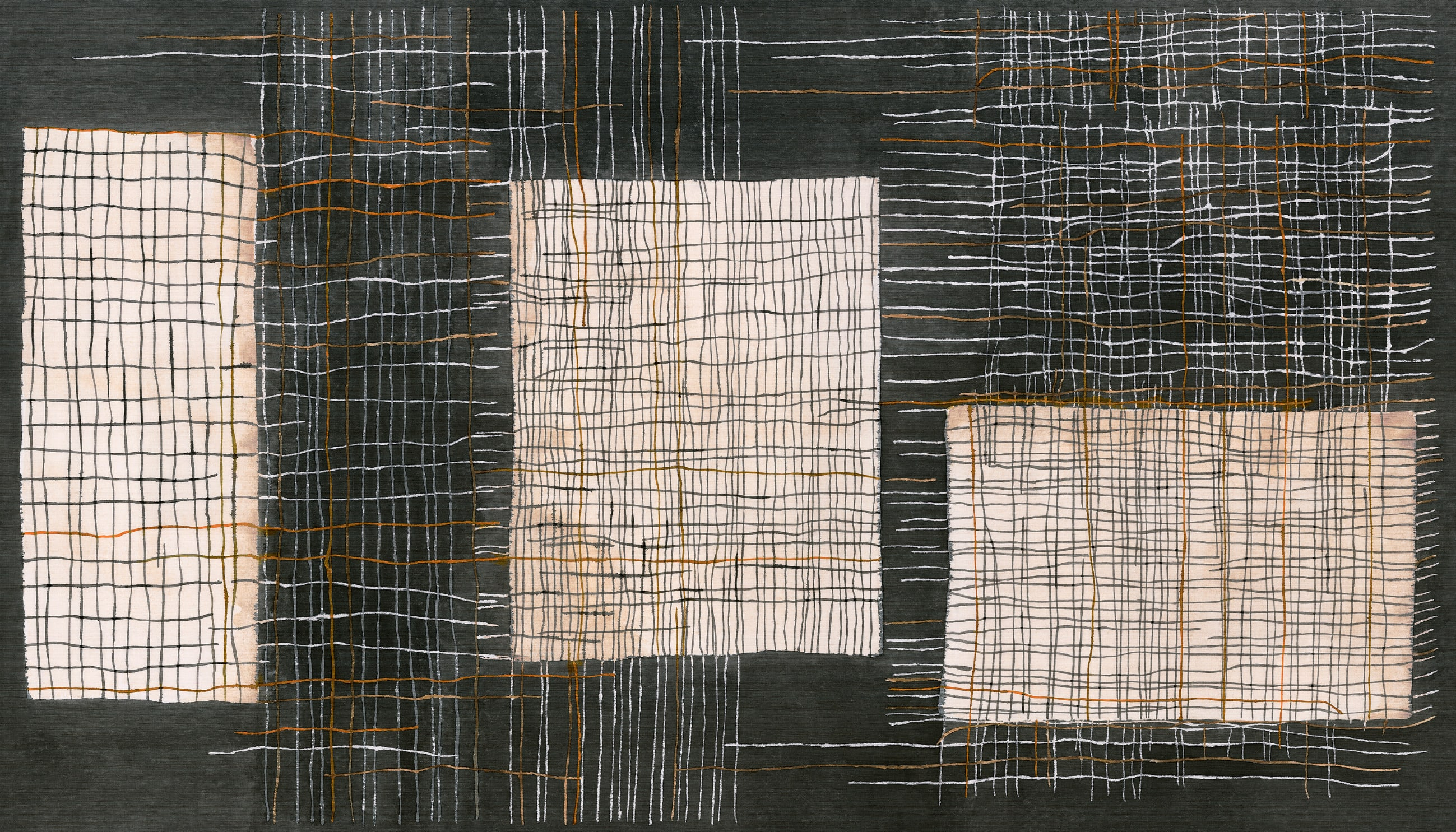 Élitis Sashiko — Entre chaîne et trame Vinyl on a paper ground wallpaper in Entre chaîne et trame