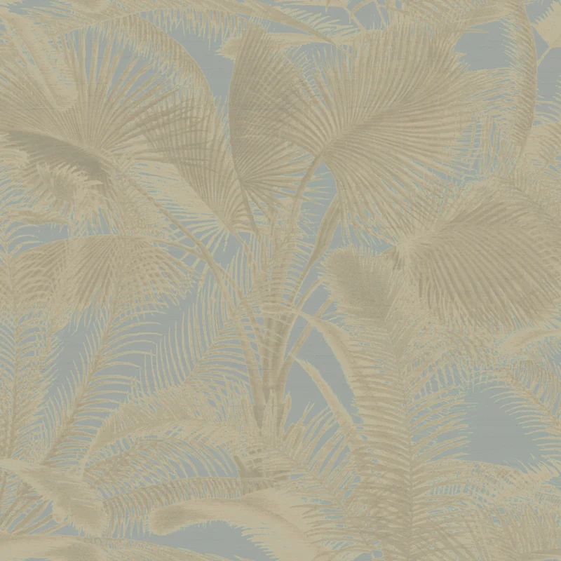 Thibaut Aida — Beige on Blue 100% Silk on Non Woven wallpaper in Beige on Blue