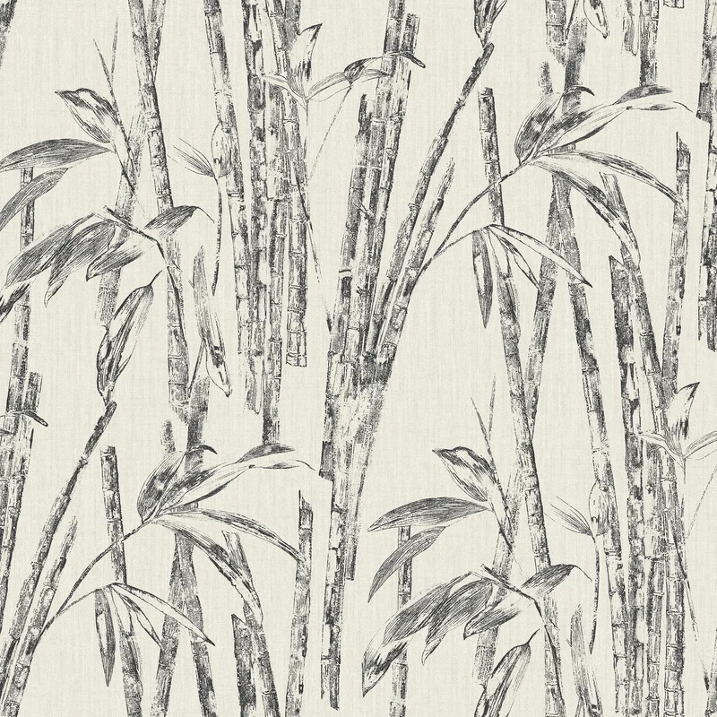 Thibaut Nikko — Black Embossed Vinyl on Non Woven wallpaper in Black