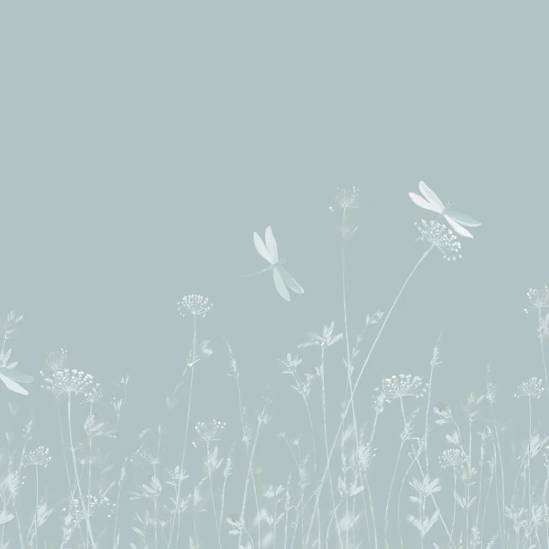 Thibaut Dickinson Mural — Blue 100% Silk on Non Woven wallpaper in Blue