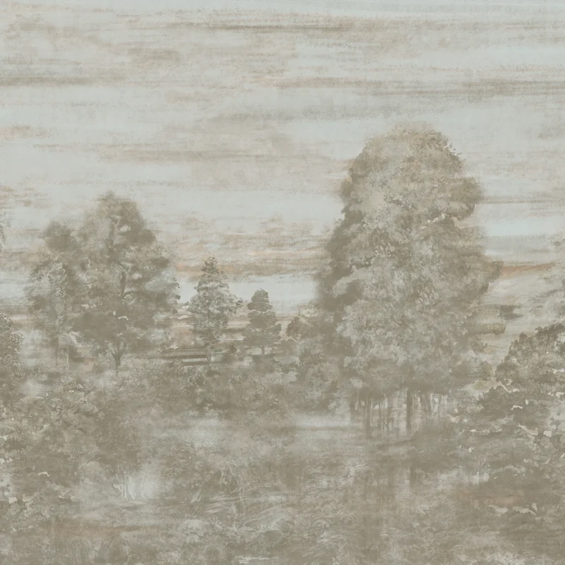Thibaut Shakespeare Mural - 6 Panel Set — Brown 65% Silk, 35% Lurex on Non Woven wallpaper in Brown