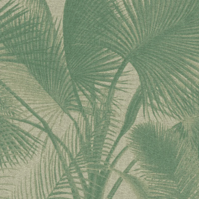 Thibaut Conrad Mural - 8 Panel Set — Green Raffia on Non Woven wallpaper in Green