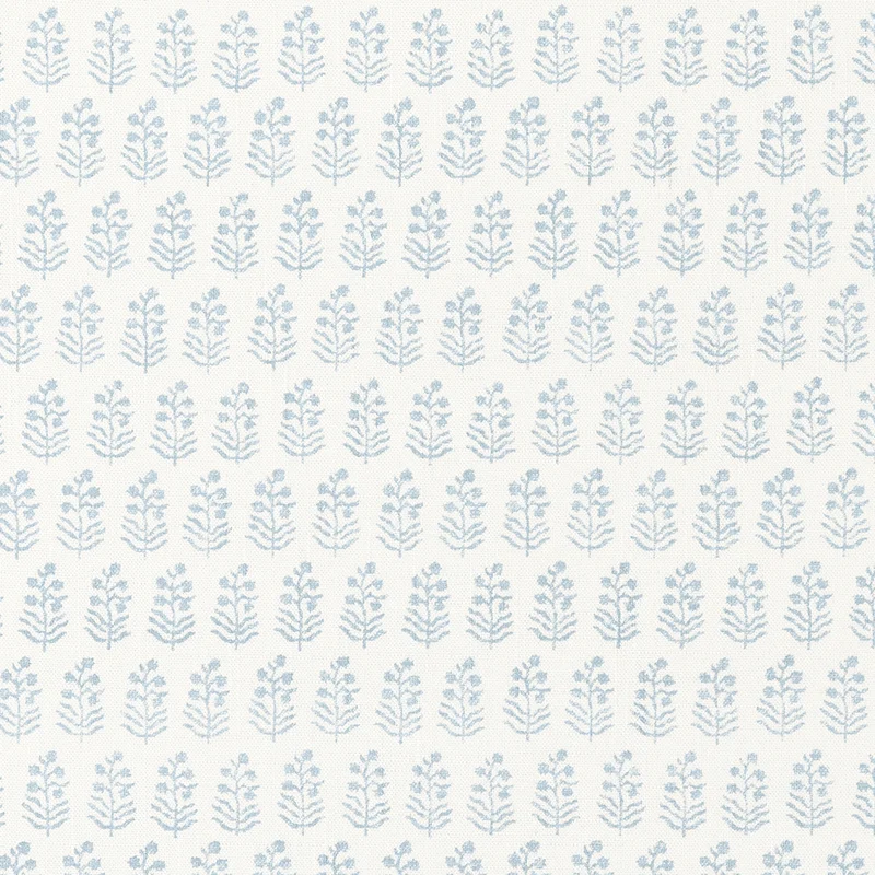 Thibaut Chloe — Spa Blue on White Linen on Non Woven wallpaper in Spa Blue on White