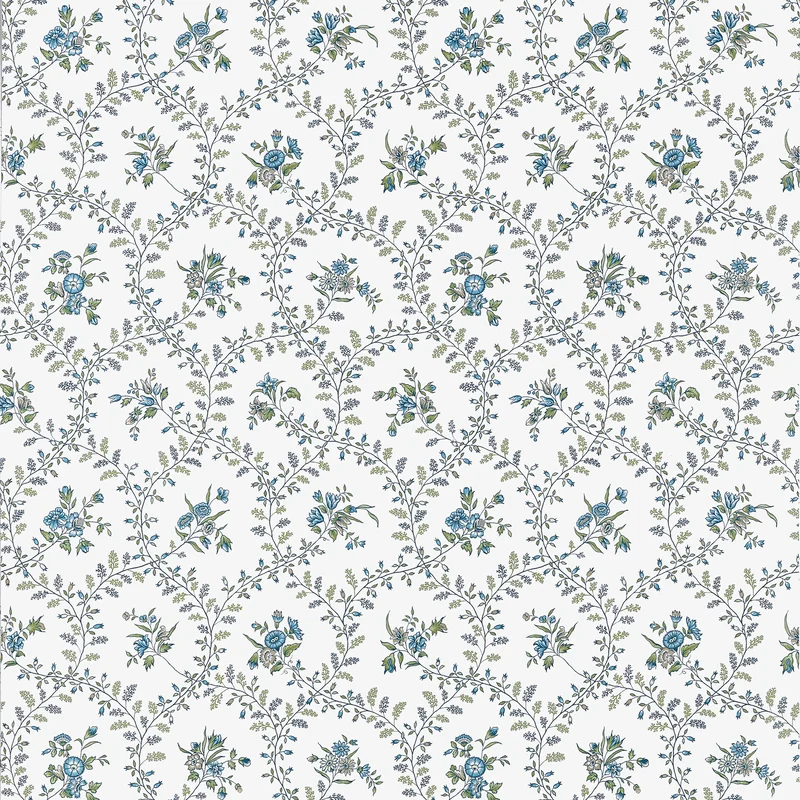 Thibaut Juliette Trail — Blue and Green Non Woven wallpaper in Blue and Green