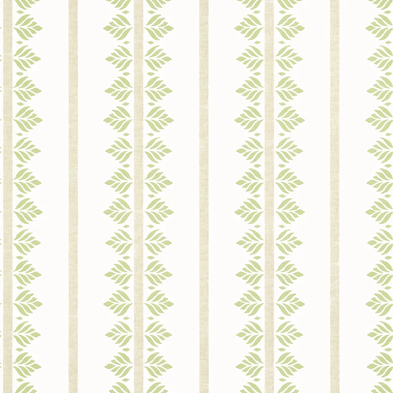 Thibaut Fern Stripe — Green Non Woven wallpaper in Green