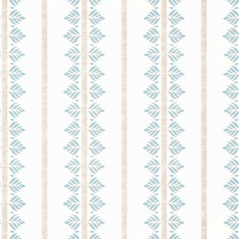Thibaut Fern Stripe — Spa Blue Non Woven wallpaper in Spa Blue