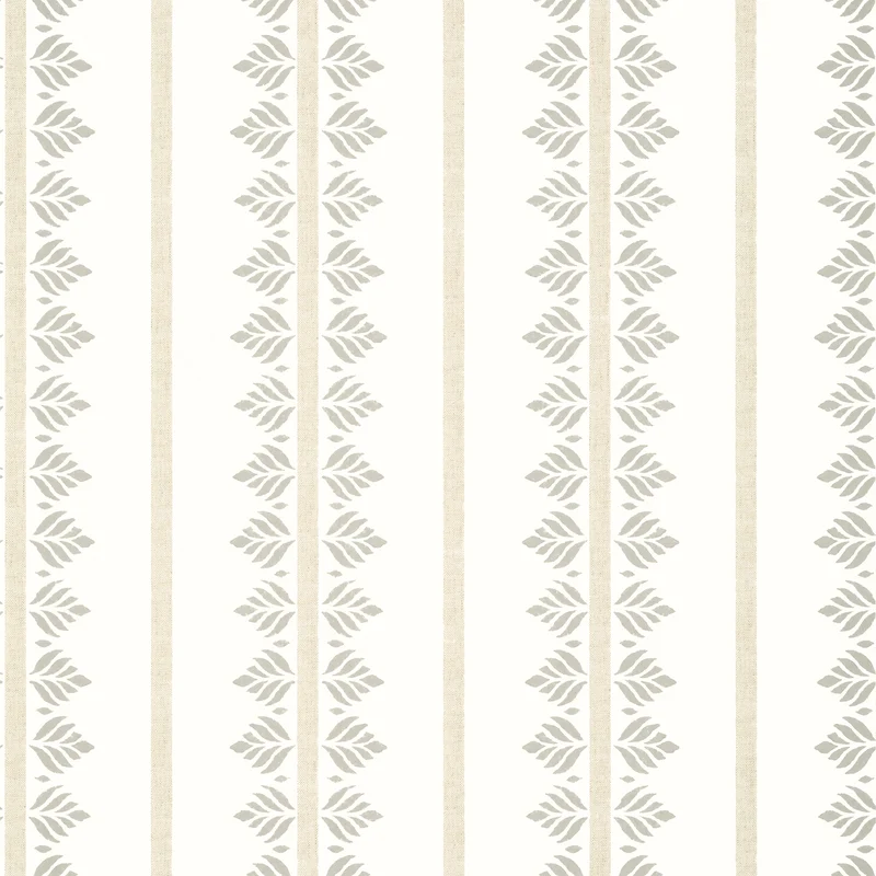 Thibaut Fern Stripe — Beige Non Woven wallpaper in Beige