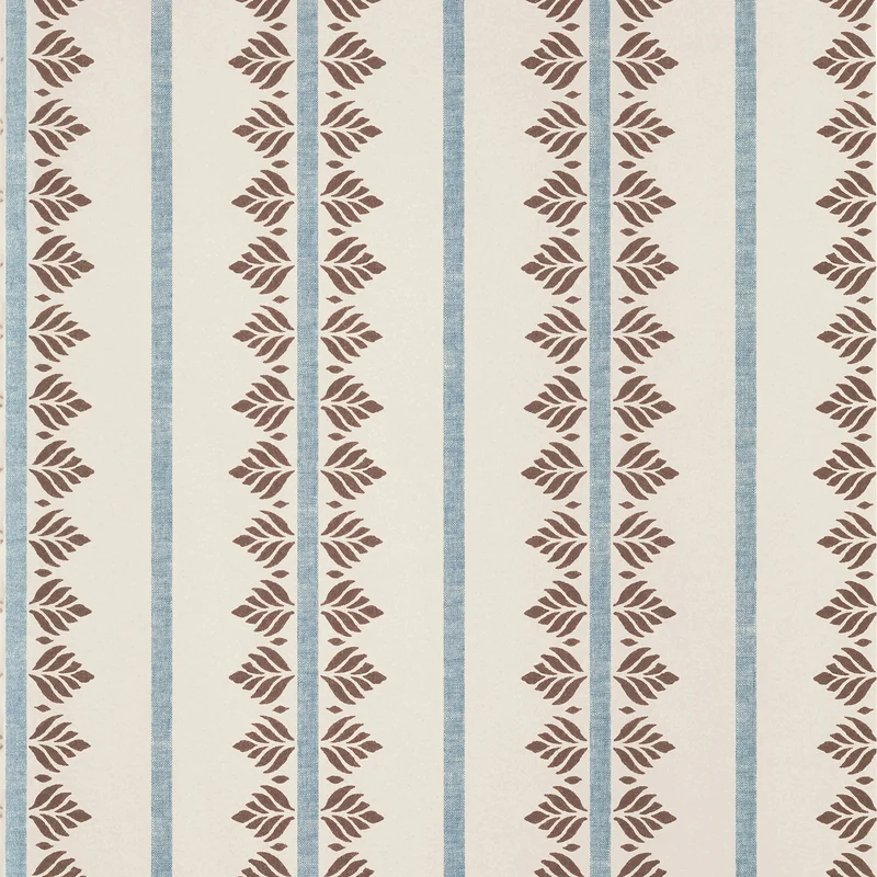Thibaut Fern Stripe — Brown and Slate Non Woven wallpaper in Brown and Slate