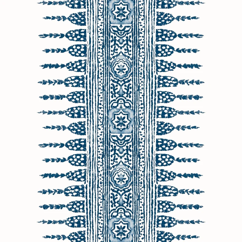 Thibaut Javanese Stripe — Navy and White Wallpaper wallpaper in Navy and White