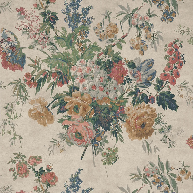 Thibaut Garden Club — Apricot and Slate Non Woven wallpaper in Apricot and Slate