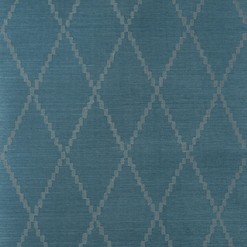 Thibaut Ribbon Sisal — Navy Sisal on Non Woven wallpaper in Navy
