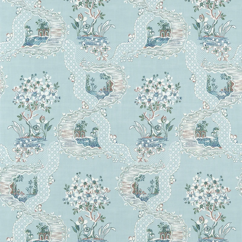 Thibaut Antoinette — Blue wallpaper