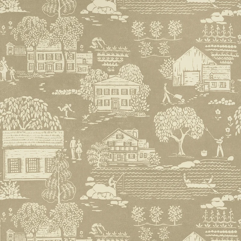 Thibaut Farmingdale — Beige Non Woven wallpaper in Beige