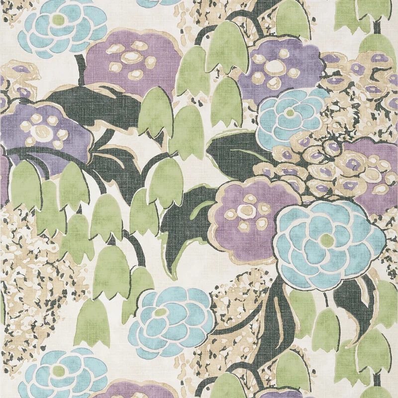 Thibaut Laura — Lavender and Green Non Woven wallpaper in Lavender and Green
