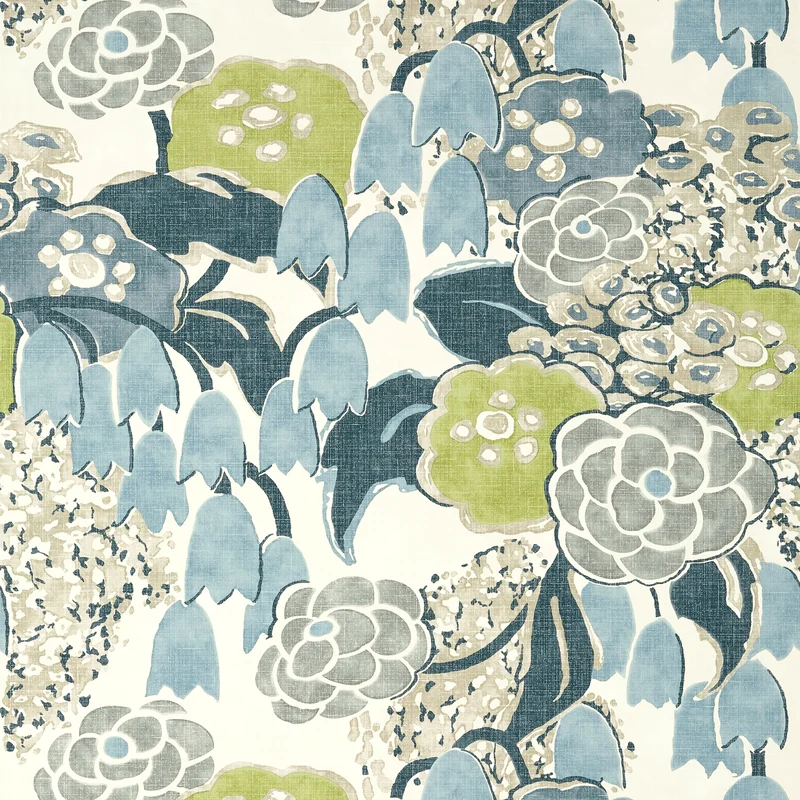 Thibaut Laura — Citrus and Blue Non Woven wallpaper in Citrus and Blue