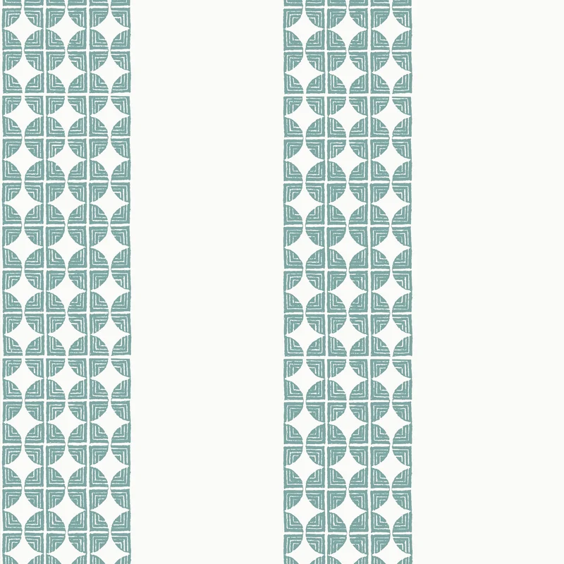 Thibaut Fairmont Stripe — Teal Wallpaper wallpaper in Teal