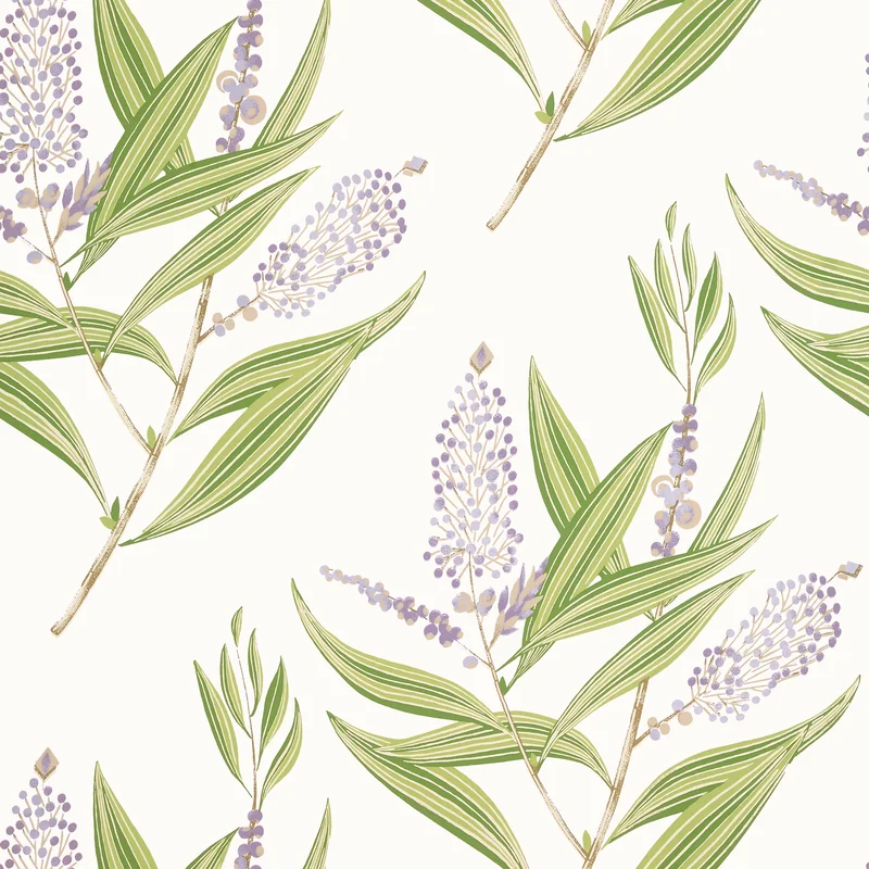 Thibaut Winter Bud — Lavender Wallpaper wallpaper in Lavender