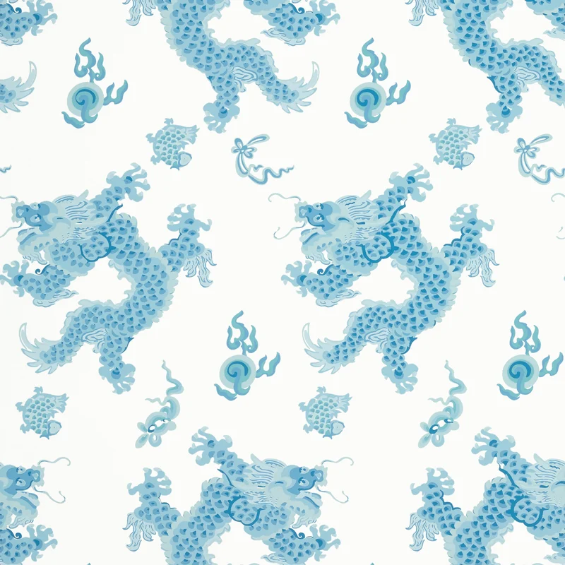 Thibaut Dragon Dance — Blue Wallpaper wallpaper in Blue