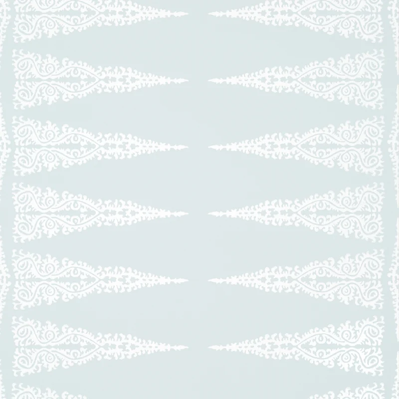 Thibaut Ellery Stripe — White on Soft Blue Non Woven wallpaper in White on Soft Blue