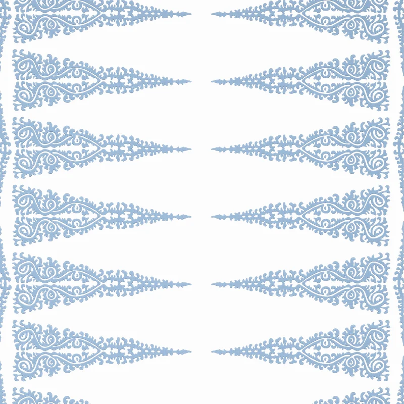Thibaut Ellery Stripe — Sky Blue on White Non Woven wallpaper in Sky Blue on White
