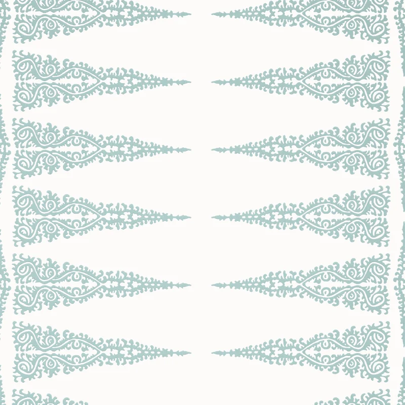 Thibaut Ellery Stripe — Robin'S Egg on White Non Woven wallpaper in Robin'S Egg on White