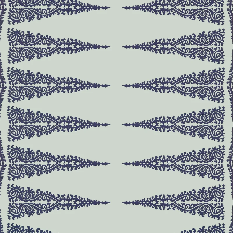 Thibaut Ellery Stripe — Navy on Soft Teal Non Woven wallpaper in Navy on Soft Teal