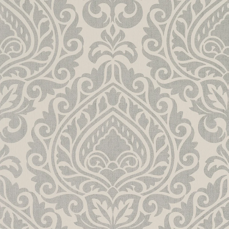 Thibaut Annette — Metallic Silver on Linen Wallpaper wallpaper in Metallic Silver on Linen