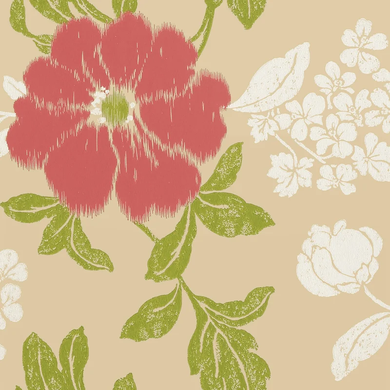 Thibaut Rue De Seine — Pink on Beige Wallpaper wallpaper in Pink on Beige