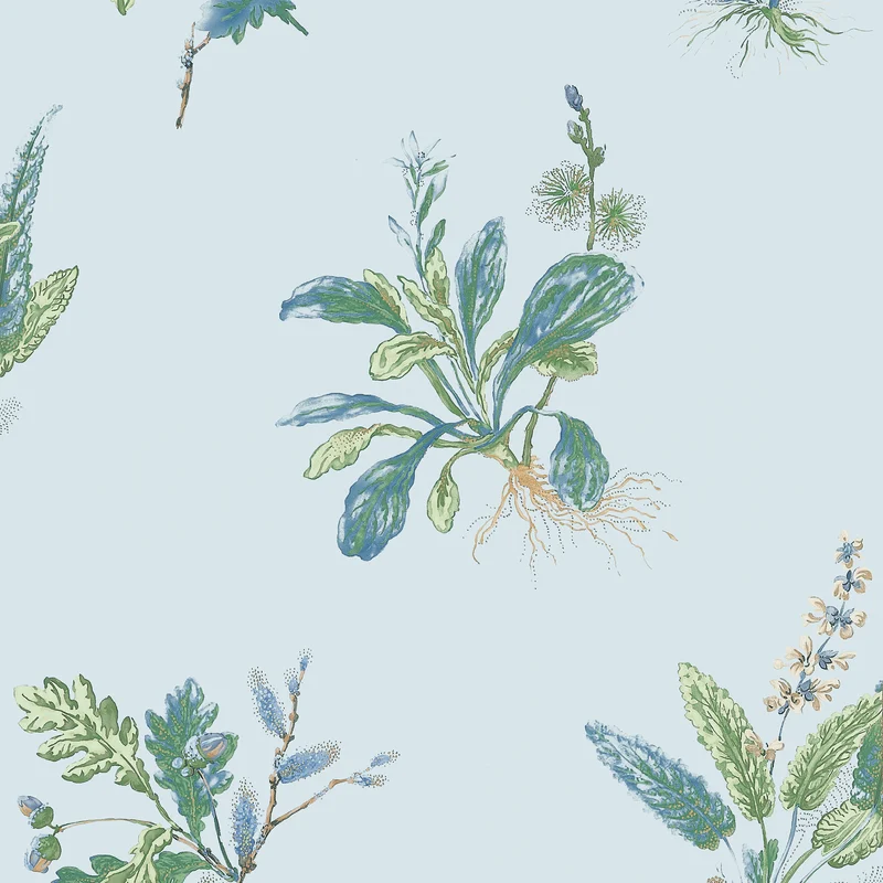 Thibaut Woodland — Blue and Green Non Woven wallpaper in Blue and Green