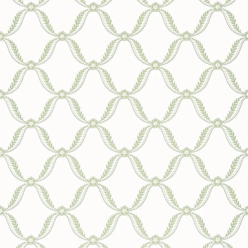 Thibaut Tate Trellis — Green Non Woven wallpaper in Green