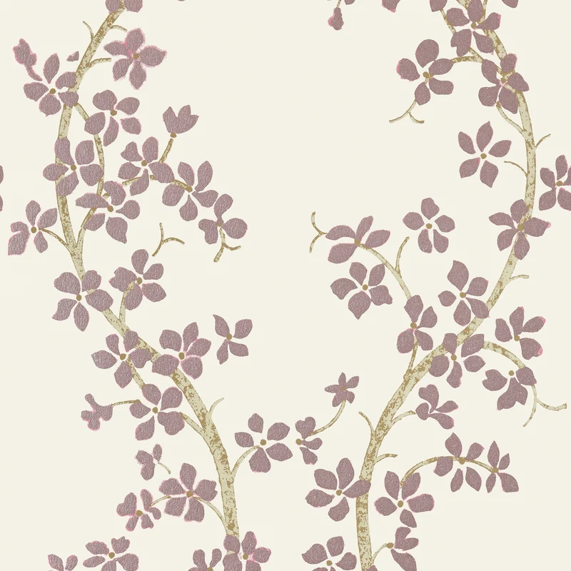 Thibaut St. Albans Grove — Pink on Ivory Non Woven wallpaper in Pink on Ivory