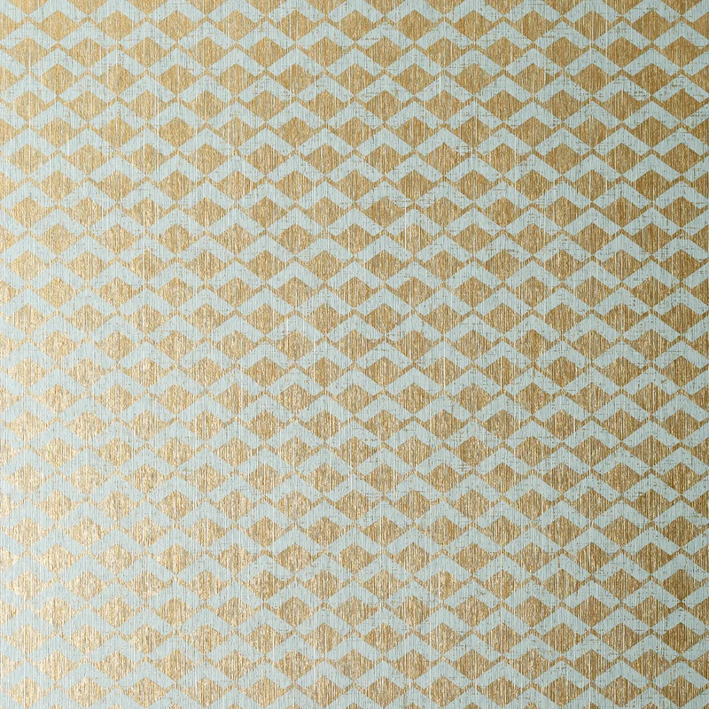 Thibaut Cashiers — Aqua on Metallic Gold Paperweave wallpaper in Aqua on Metallic Gold