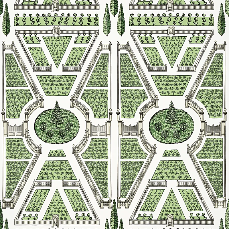 Thibaut Aerial Garden — Green Non Woven wallpaper in Green