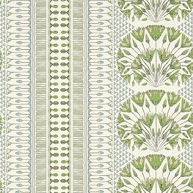 Thibaut Cairo — Green and White Non Woven wallpaper in Green and White