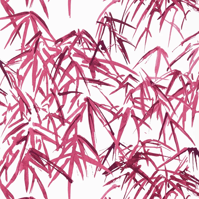 Thibaut Kyoto Leaves — Fuchsia Non Woven Wallpaper wallpaper in Fuchsia