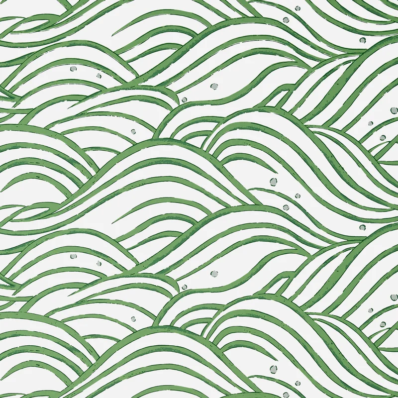 Thibaut Waves — Emerald Green Non Woven wallpaper in Emerald Green